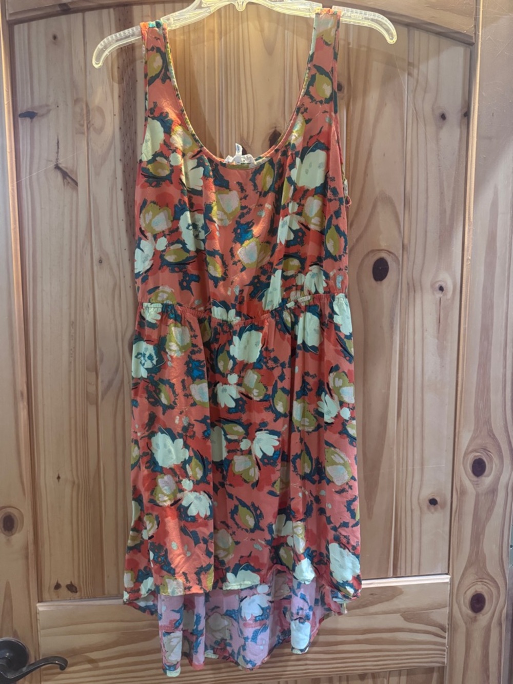 Kirra Floral Orange Scoop-Neck High-Low Sundress